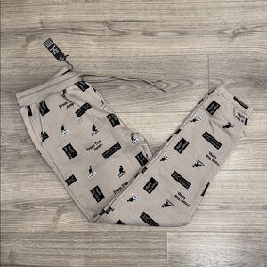 Kangol From The Jump Logo All Over Print Cuffed Sweats Men’s Size Large